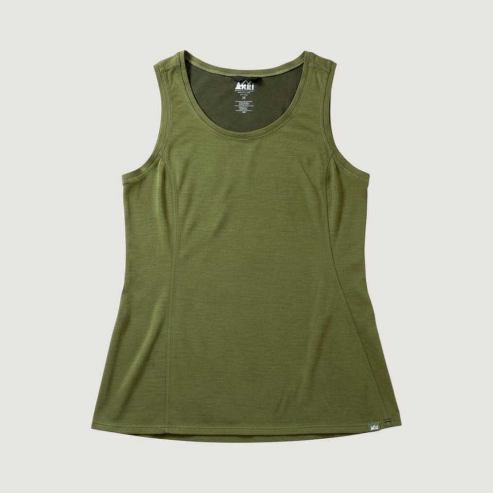 REI Womens Olive Green Tencel Lyocell Blend Scoop Neck Active Tank Top Size M